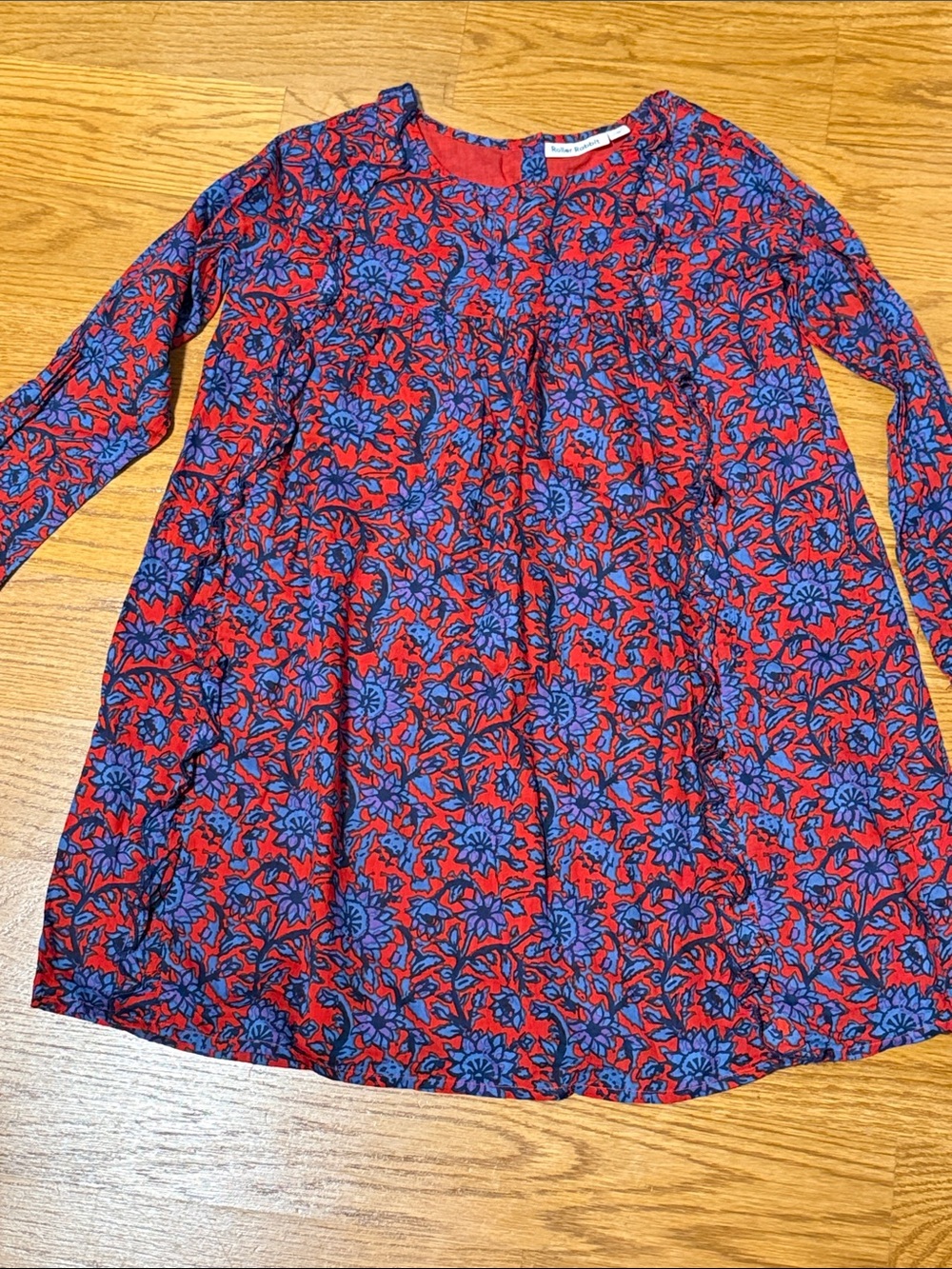 BNWOT - Roller Rabbit - Red and Blue Floral Long-Sleeve Dress size 10